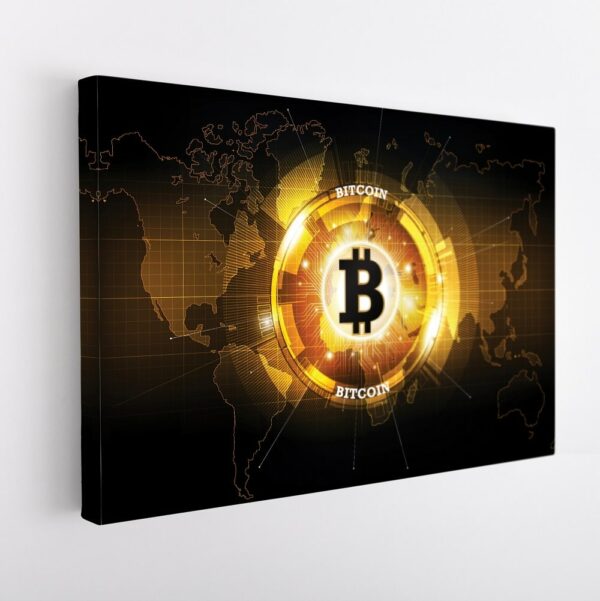 tableau sur toile imprimée monde bitcoin