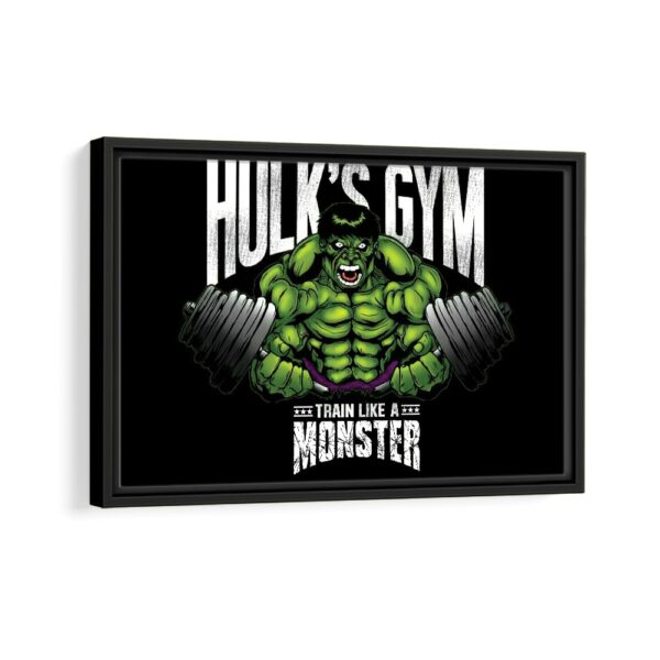 hulk gym framed canvas black frame