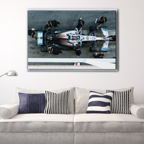 tableau lewis hamilton formule 1 avec cadre flottant