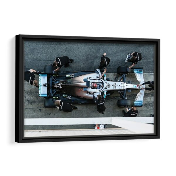 tableau lewis hamilton formule 1 avec cadre noir