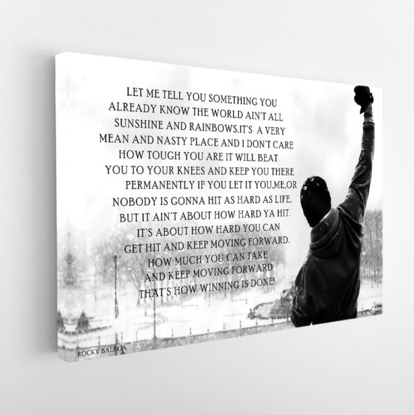 rocky life quote stretched canvas