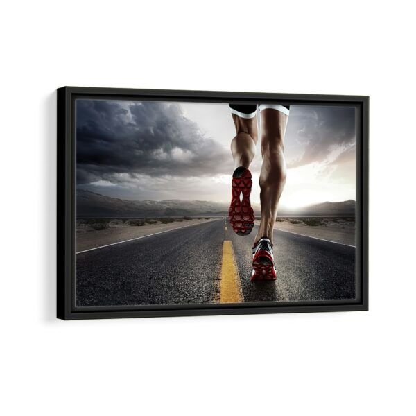 running workout framed canvas black frame