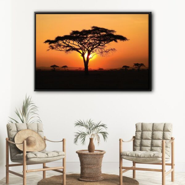 serengeti park tanzania sunset floating frame canva