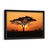 serengeti park tanzania sunset framed canvas black frame