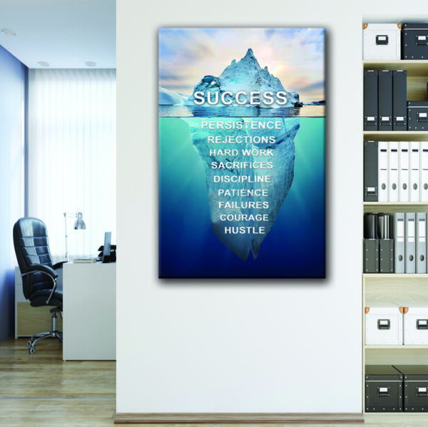 success iceberg canvas print