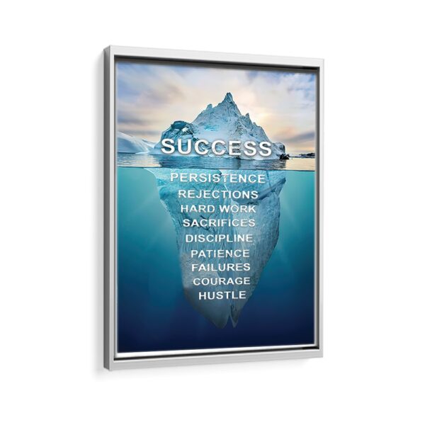 success iceberg canvas white frame