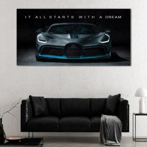 supercar dream quote canvas