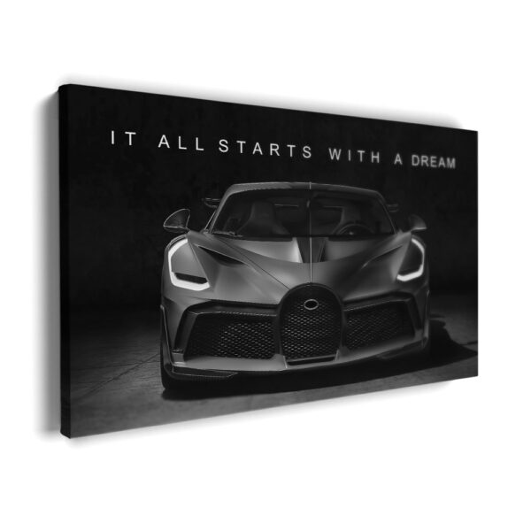 supercar dream quote canvas art