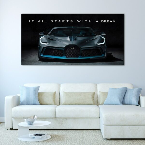 supercar dream quote canvas art