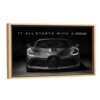 supercar dream quote canvas art beige frame