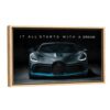 supercar dream quote canvas art beige frame