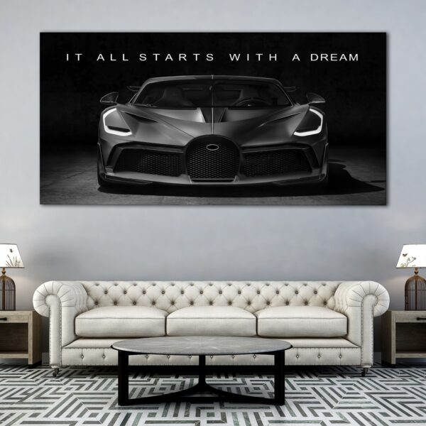 supercar dream quote canvas art1