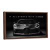 supercar dream quote canvas walnut frame