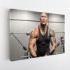 the rock bodybuilding stretched canvas