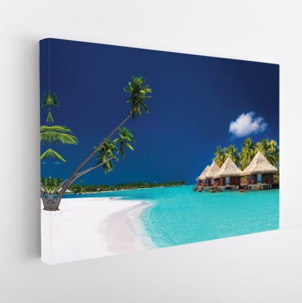 tropical island beach stretched canvas