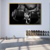 weightlifting in gym floating frame canvas