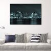 1 panels boston skyline at night canvas art