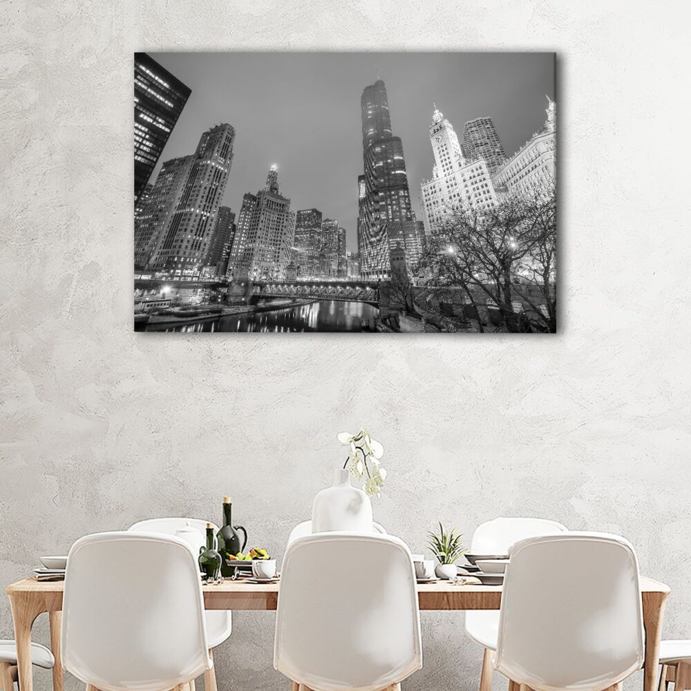 1 panels chicago downtown canvas art