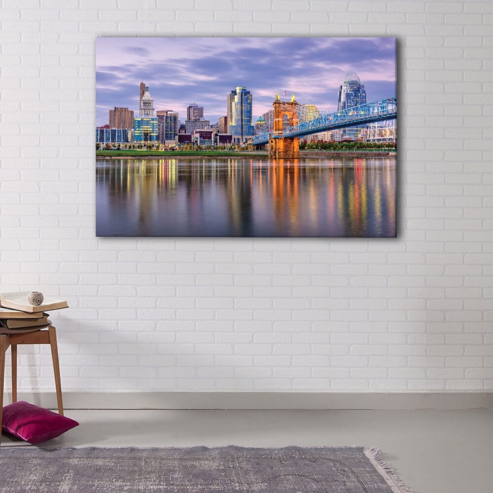 1 panels cincinnati skyline canvas art