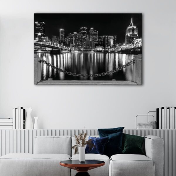 1 panels pittsburgh at night canvas art