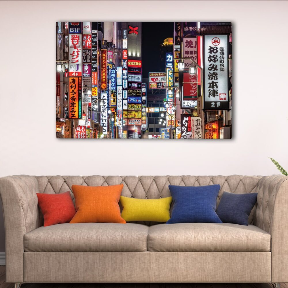 1 panels tokyo at night canvas art