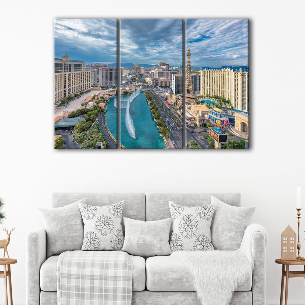 3 panels las vegas canvas art