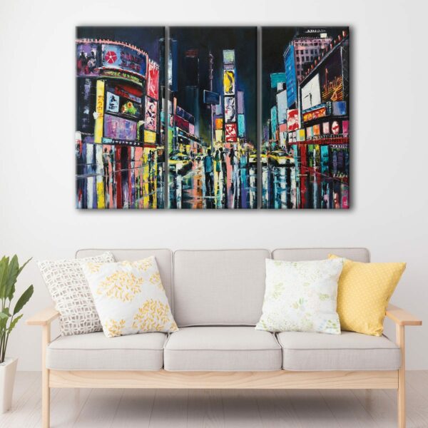 3 panels new york painting canvas art