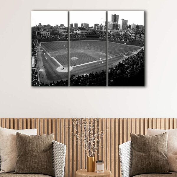 3 panels old wrigley field stadium canvas art