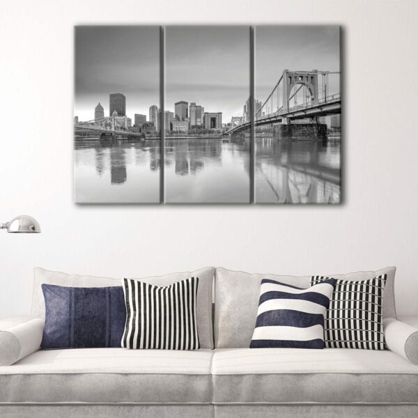 3 panels pittsburgh skyline canvas art