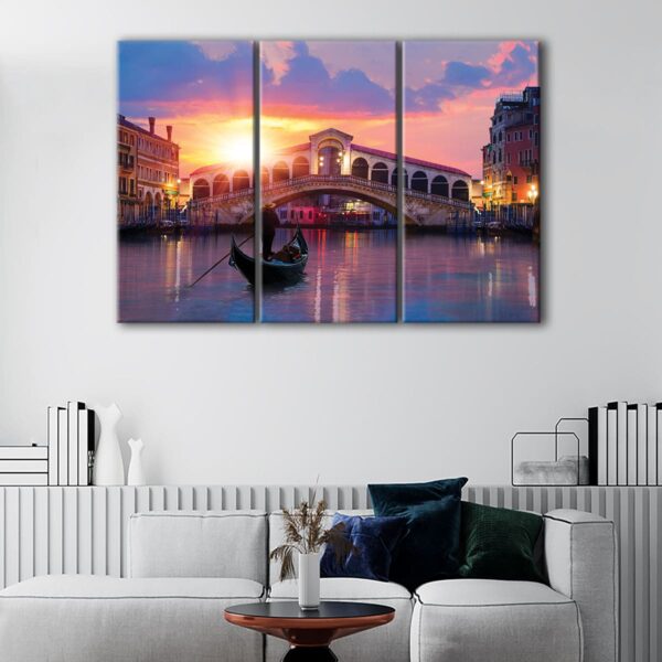 3 panels venice rialto bridge canvas art