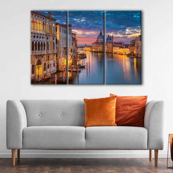 3 panels venice sunset canvas art