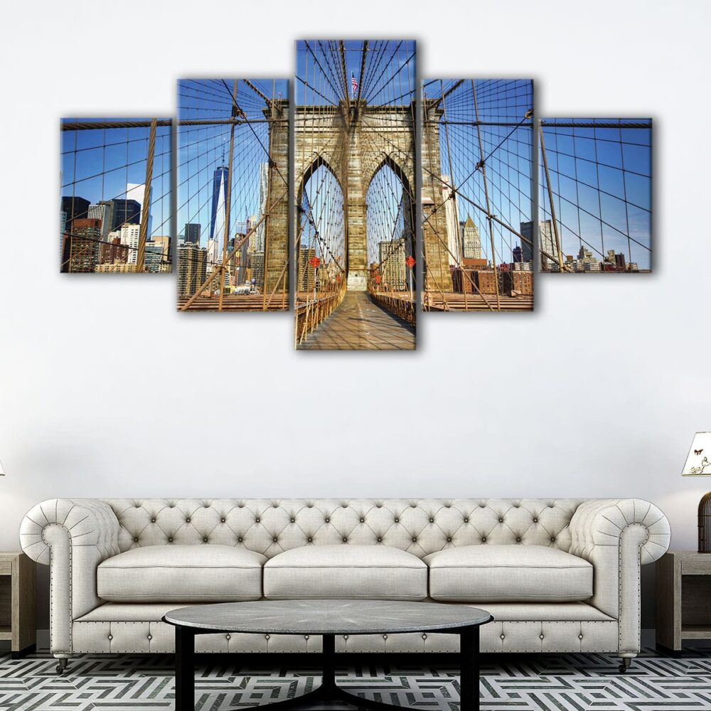 5 panels brooklyn bridge canvas art