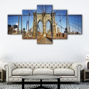 5 panels brooklyn bridge canvas art