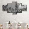 5 panels chicago downtown canvas art