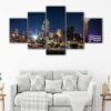 5 panels dallas skyline canvas art