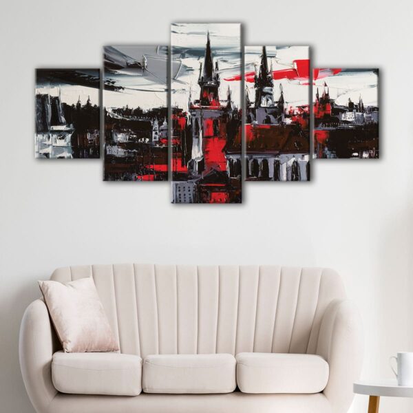 5 panels gothic prague canvas art