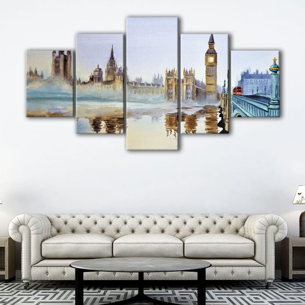 5 panels london Westminster bridge canvas art