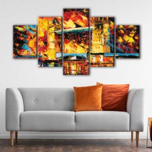 5 panels london bridge painting canvas art