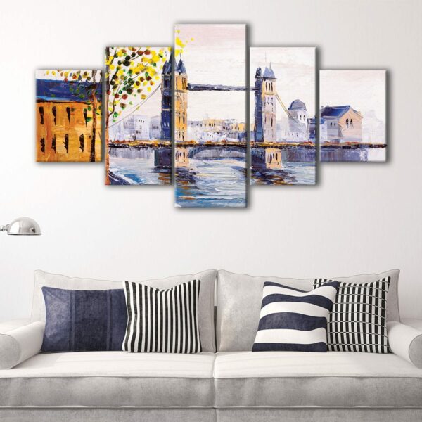 5 panels london oil painting canvas art