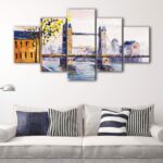 5 panels london oil painting canvas art