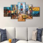 5 panels manhattan city canvas art