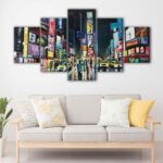 5 panels new york painting canvas art