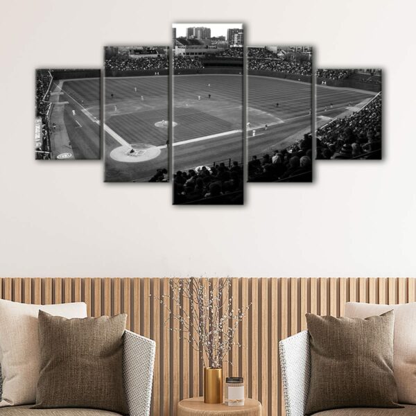 5 panels old wrigley field stadium canvas art