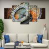 5 panels prague astronomical Clock canvas art