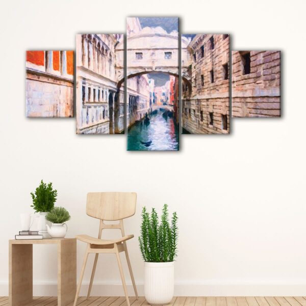 5 panels venice painting canvas art