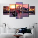 5 panels venice rialto bridge canvas art