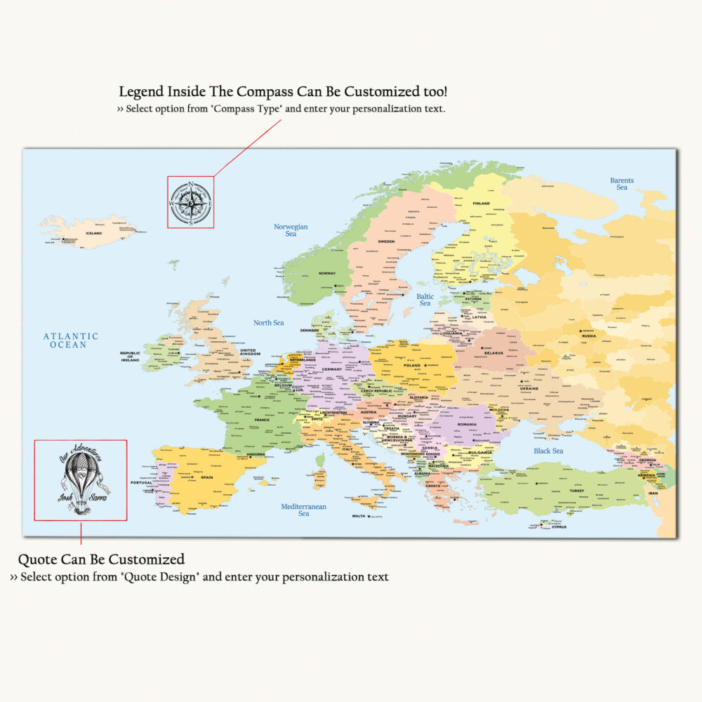 Atlas europe map detailed