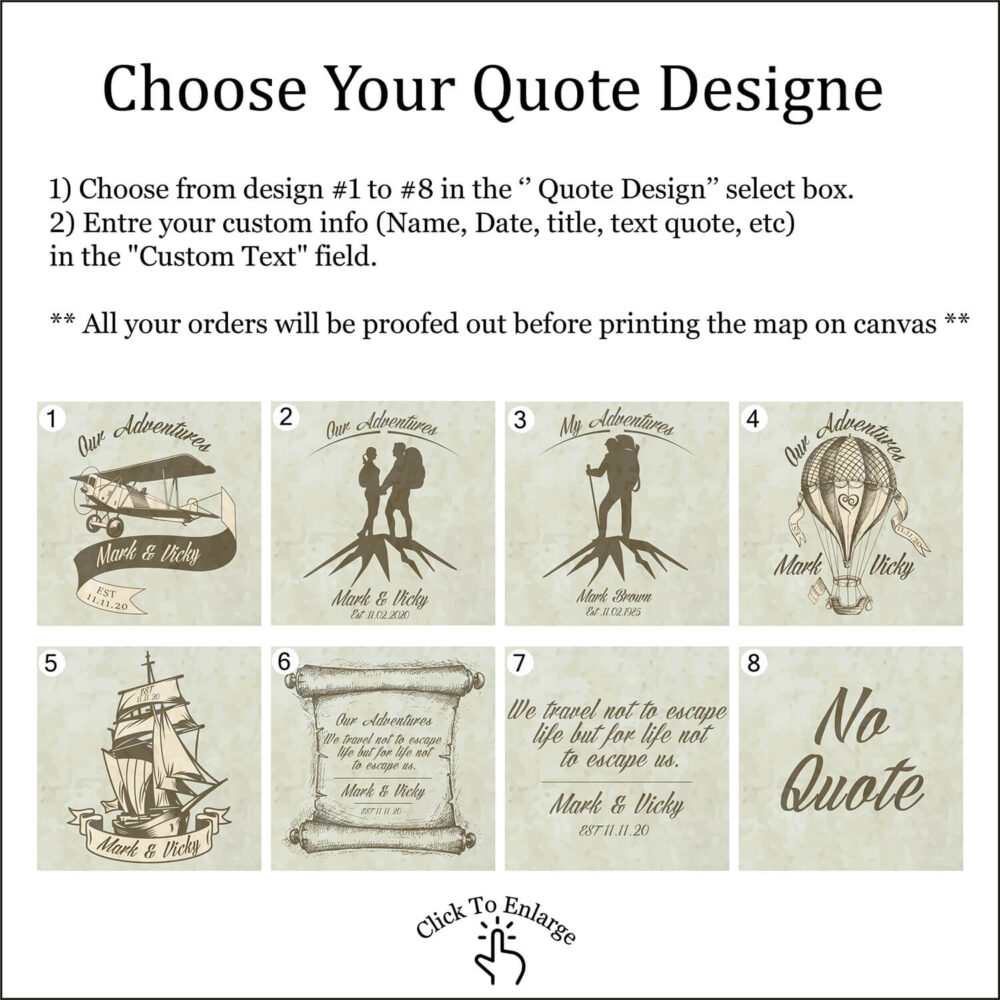 Classic push pin europe map quote personalization