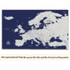 Navy Blue push pin europe map no quote