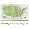 USA National Parks Push Pin Map - green edition no quote